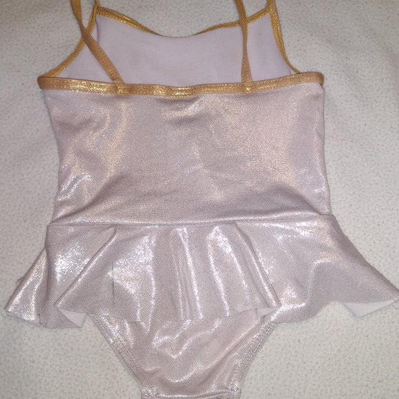 Tropic Sun Girls Swimsuit 2T Silver Gold - Picture 2 of 7